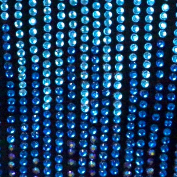 Tony Bowls Le Gala Beaded Blue/Black Sequins Iridescent Stones Formal Gown NWT - Picture 9 of 10